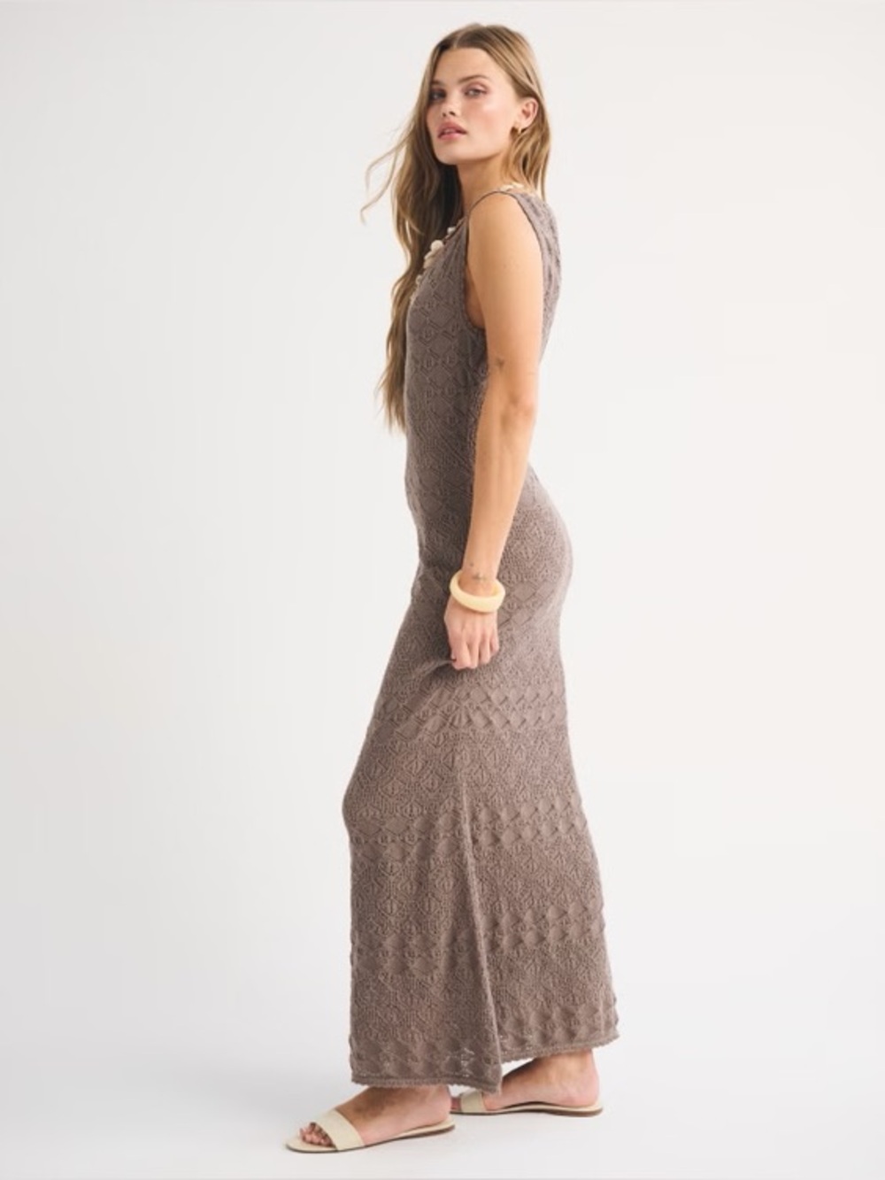 NWT Abercrombie and Fitch Pointelle Maxi Dress - Picture 3 of 8